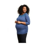 Motherhood Maternity Women's Plus Size Sleeve Detail Maternity Top Blue Size 3X
