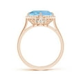 thumbnail image 2 of Angara Natural 2.7 Ct. Aquamarine with Diamond Halo Ring in 14K Rose Gold for Women (Ring Size: 3), 2 of 9