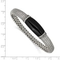 thumbnail image 3 of Sterling Silver Bracelet Bangle Women's Diamond Round 13 mm in Shey Couture Antiqued Black Onyx and Hinged, 3 of 4
