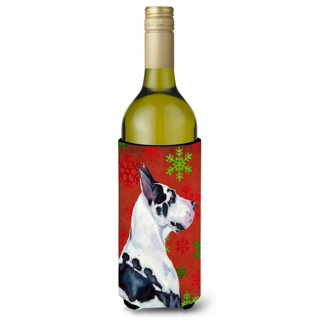 Gran Danés Copos De Nieve Vacaciones Navidad Botella De Vino Aislador De Bebidas Aislador De Bebidas Hugger