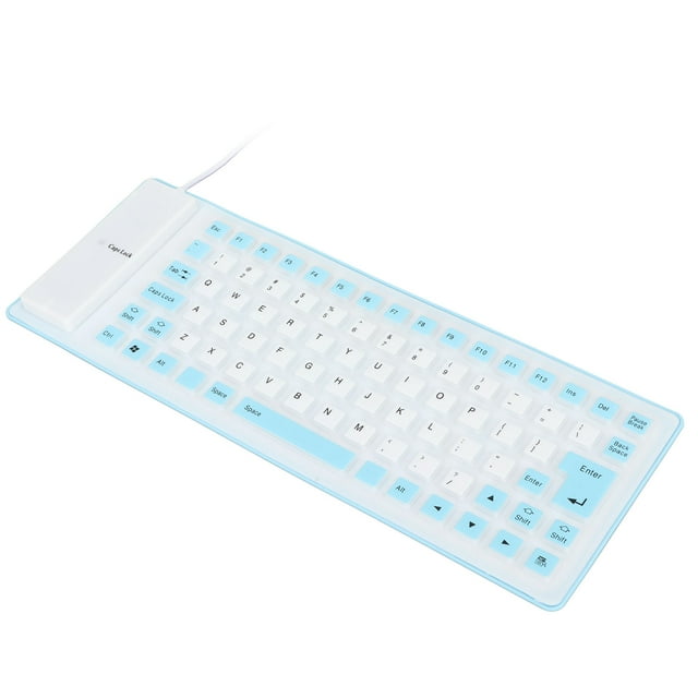 Silicone Keyboard, Fully Sealed Design, Silent Soft Comfortable, USB Wired Waterproof Dustproof Silent Keyboard for PC, Acid Proof, Easy to Carry