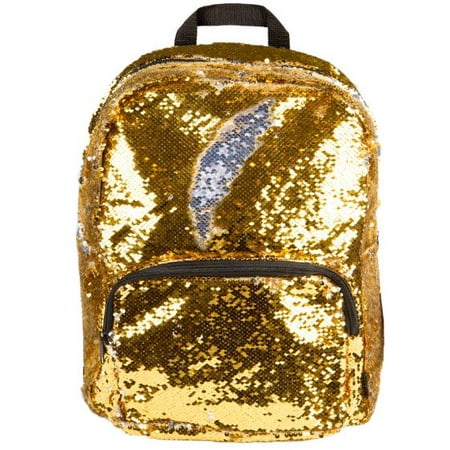 Golf Backpack - Magic Sequin! Reversible Sequin Backpack - Brilliant Gold to Bright Silver