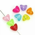 thumbnail image 4 of U8MO 100 Mixed Transparent Glitter Color Heart Pony Beads 11mm Big Hole Kids Craft, 4 of 6