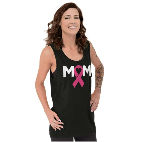 Breast Cancer Awareness Mom Fighter Tank Top Tee Shirt Women Brisco Brands S