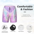 thumbnail image 3 of Fotbe Purple Sparkling Butterfly Traje de Baño para Hombre – Shorts de Natación de Secado Rápido con Forro y Bolsillos-XX-Large, 3 of 6