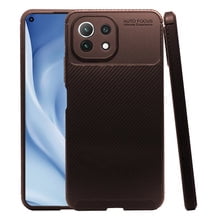 Atti Rugged Carbon Xiaomi Mi 11 Lite 4g/5g Café 1pz Mas Mica 9D Atti Funda de Silicon Uso Rudo