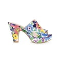 thumbnail image 3 of BLISSFUL STEP Women's Shoes Platform Sandals Floral Chunky Heels Slides Sandals Blue 8.5, 3 of 7