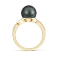 thumbnail image 2 of ANGARA Solitaire Tahitian Cultured Pearl Bypass Ring with Diamonds in 14K Yellow Gold for Women | June Birthstone Jewelry for Her, 2 of 8