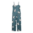thumbnail image 4 of Fengactive Womens Floral Pajama Set Spaghetti Strap Cami Top and Drawstring Wide Leg Pants Sleepwear, 4 of 5