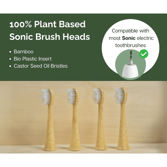 Vearthy Sonic Electric Toothbrush Replacement Heads - Plant Based - 4 Pack