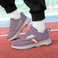 thumbnail image 5 of Lusa Wide Toe Box Shoes for Men Women Convenient Hook and Loop Low Top Walking Shoe for Seniors Non- Loose Sneakers Bunions, Plantar Fasciitis, Hammertoes, Swollen Footwear Light Purple 43, 5 of 6