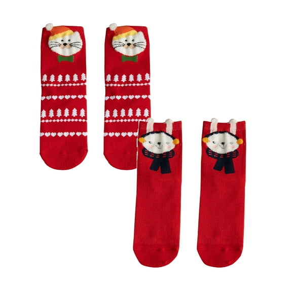 XEGLSBU 2 Pack Christmas Stockings Large Pink Womens Christmas Socks Socks Cute Medium Tube Socks One Size