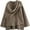 Brown, variant on Women's Crop Knit Scarf Coat High Low Long Sleeves Knit Cardigan with Undetachable Scarf Cozy Fall Winter Outerwear for Office & Casual