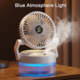 thumbnail image 3 of 2-in-1 Portable Desk Fan & Humidifier with 800mL Tank, USB Charging, LED Night Light - Personal Cooling for Home Office Camping, White, 3 of 10
