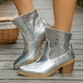 thumbnail image 2 of Women's Ankle Boots Fashion Heel On Synthetic Leather Pointed Toe Casual Dress Booties for Fall Winter Comfort, 2 of 8