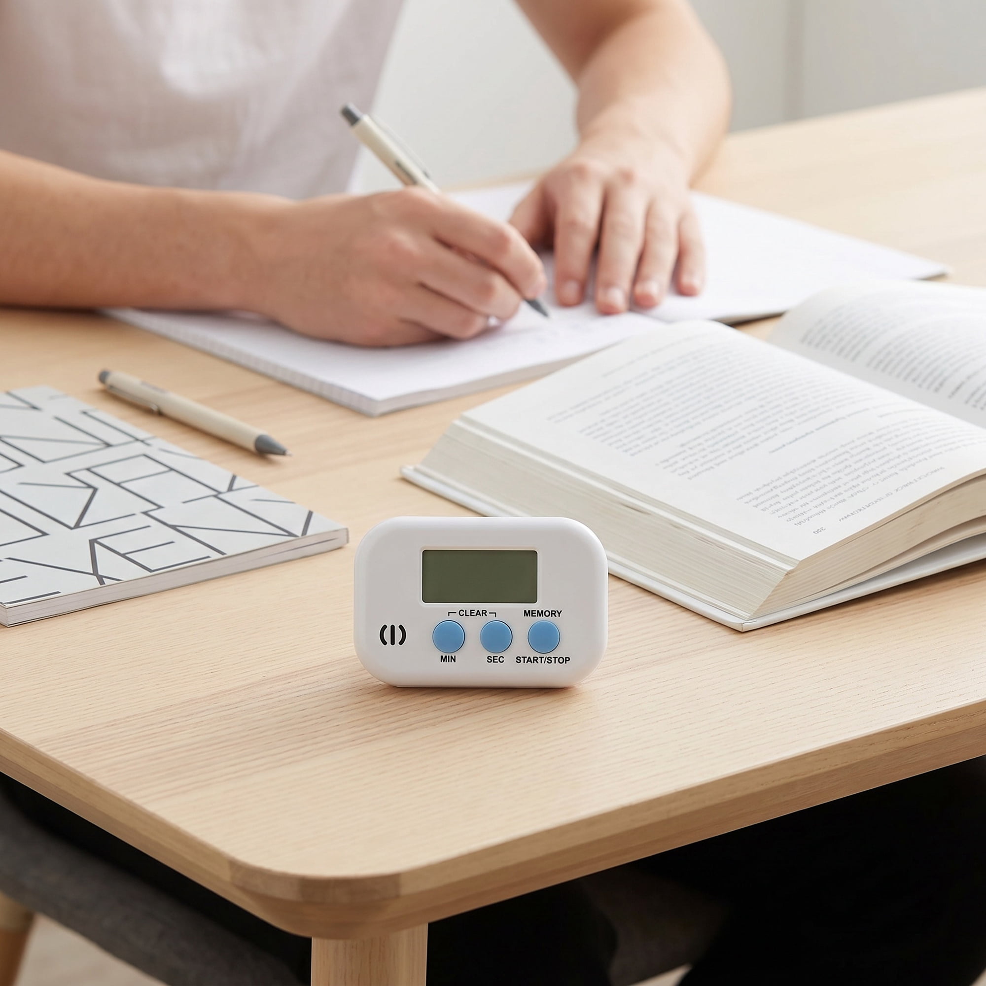 Unique Bargains Digital Loud Alarm Magnetic Backing Timer for Learning White-blue