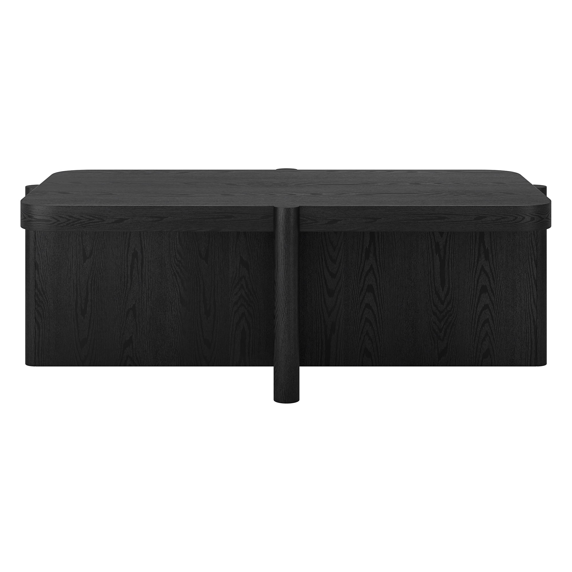 Evelyn&Zoe Modern/Contemporary 45" Wide Black Grain Coffee Table