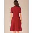 thumbnail image 3 of DARING DIVA Women's Ruffled Peter Pan Collar Midi Dresses XS Red, 3 of 6