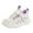 Purple, variant on Wdgfv Girls Sneakers All Season Sports Shoes for Kids Thick Soles Non Lace Up Hook Loop Mesh Breathable Comfortable Casual Purple 28