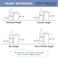 thumbnail image 5 of Counter Height Fabric Upholstered Bar Stool with Nail Head Trim, Beige, Set of 2, 5 of 6