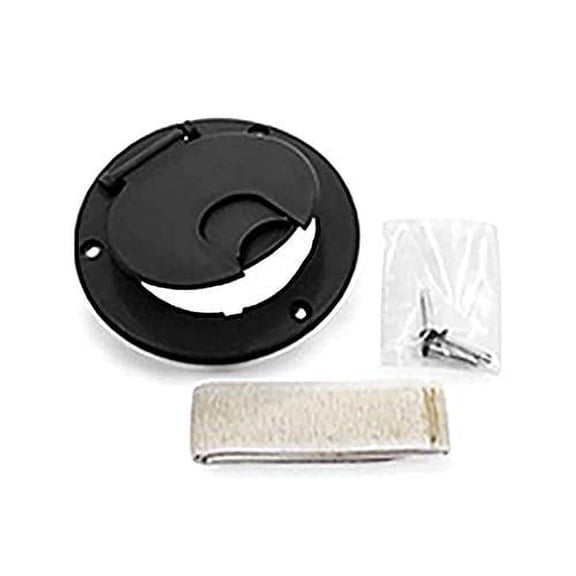 Camco 55066 - 3.5"D Black Round Electric Cable Hatch w/o Back