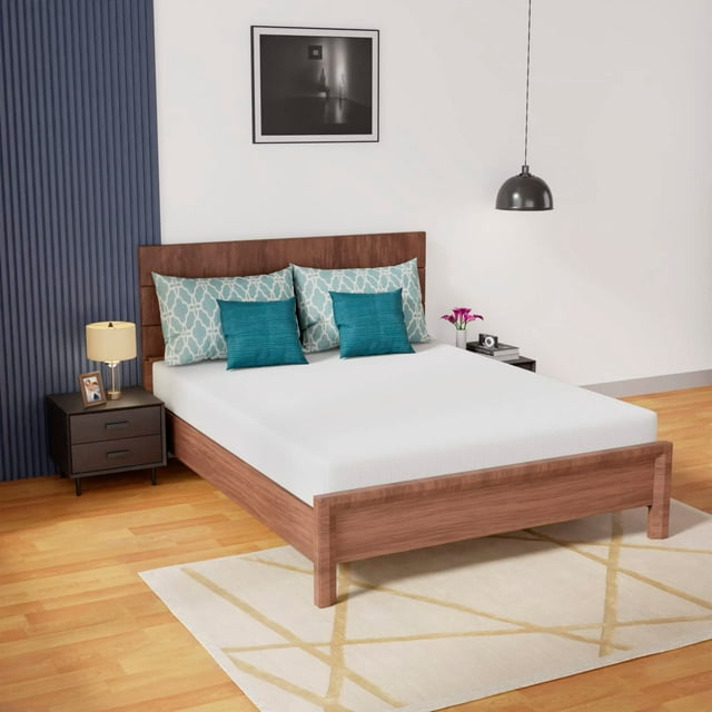 FDW Matelas en Mousse Mémoire Simple 8 Pouces, Fermeté Moyenne, Certifié CertiPUR-US, Soulagement de la Pression, Rafraîchissant, Blanc