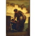 thumbnail image 2 of Honoré Daumier 13x18 Black Ornate Wood Framed Double Matted Museum Art Print Titled - The Laundress (1863), 2 of 5