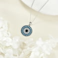 thumbnail image 6 of Women's Evil Eye Pendant Necklace 925 Sterling Silver Greek Amulet Jewelry with Blue Sapphire and Black Cz Amulet Gifts, 6 of 6