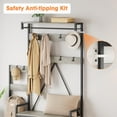 thumbnail image 4 of GloryStar Solid Wood Coat Rack,Hall Tree With Bench and Shoe Storage Parent-Child Coat Rack Shoe Bench Industrial Coat Tree Entryway Large Organizer With Shoe Rac Coat Hanger Stand and Top Shelf, 4 of 8