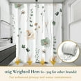 thumbnail image 5 of ComfiTime Floral Shower Curtain with Hooks – Heavy-Duty Mold/Mildew-Resistant, Weighted-Hem Fabric Bathroom Curtain, Water-Repellent, Machine-Washable, Fade-Resistant, Blossom Print, 72 x 72, 5 of 10