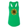 thumbnail image 2 of Wild Bobby, Artsy Cheetah Leopard Print Sunflower, Fashion, Women Racerback Tank Top, Kelly, Medium, 2 of 3