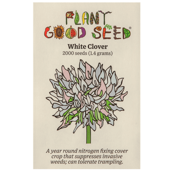 Plant Good Seed White Clover Seeds, Perennial Organic Flower Seeds for Planting, 2,000 Seeds Per Pack