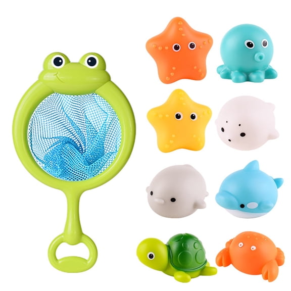 MVRLSH Liquidation! Jouet de Pêche Animaux Flottants Jouets Jeux Ensemble de Jeu avec Filet de Pêche Jeu dans Baignoire Salle de Bain Piscine pour Bébés Tout-Petits et Enfants