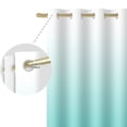 thumbnail image 3 of Nanqianyi Teal Ombre Blackout Curtains for Bedroom Living Room, Thermal Insulated Teal White Gradient Drapes Grommet Top, Set of 2 Panels, 52"W x 96"L, 3 of 7