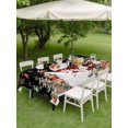 thumbnail image 3 of Outdoor Tablecloth with Umbrella Hole and Zipper, Black Christmas Snowman Rectangle Table Cloth 60x84 Inch Waterproof Tablecloth, Xmas Snowflake Elk Tree Balls Picnic Table Cover for Patio Camping, 3 of 7