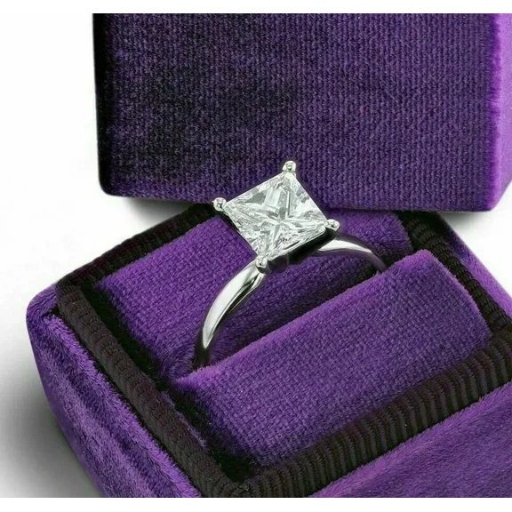 2Ct Princess Cut Lab-Created Diamond Women's Engagement Ring 14K White Gold Plated