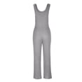 thumbnail image 3 of AherBiu Womens Ribbed Jumpsuits Sleeveless Square Neck Comfy Suspenders Slim Stretchy Rompers, 3 of 7