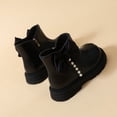 thumbnail image 4 of BRGZLK Kids Girls Princess Dress Boots 2026 Fashion Cute Pearl Bowknot Non-Slip Booties Casual Comfortable Outdoor Ankle Boots with Zipper, Birthday Wedding Shoes Black 9-9.5 Years, 4 of 9