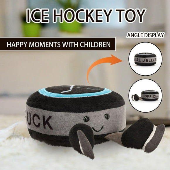 NAOJIE Ice Hockey Plush Dolls & 6-In Fun and Cute Sports Plush Toys & Gifts for Sports Lovers,Ice Hockey Pillow,Plush Ice Hockey,Baby Stuffed Animal