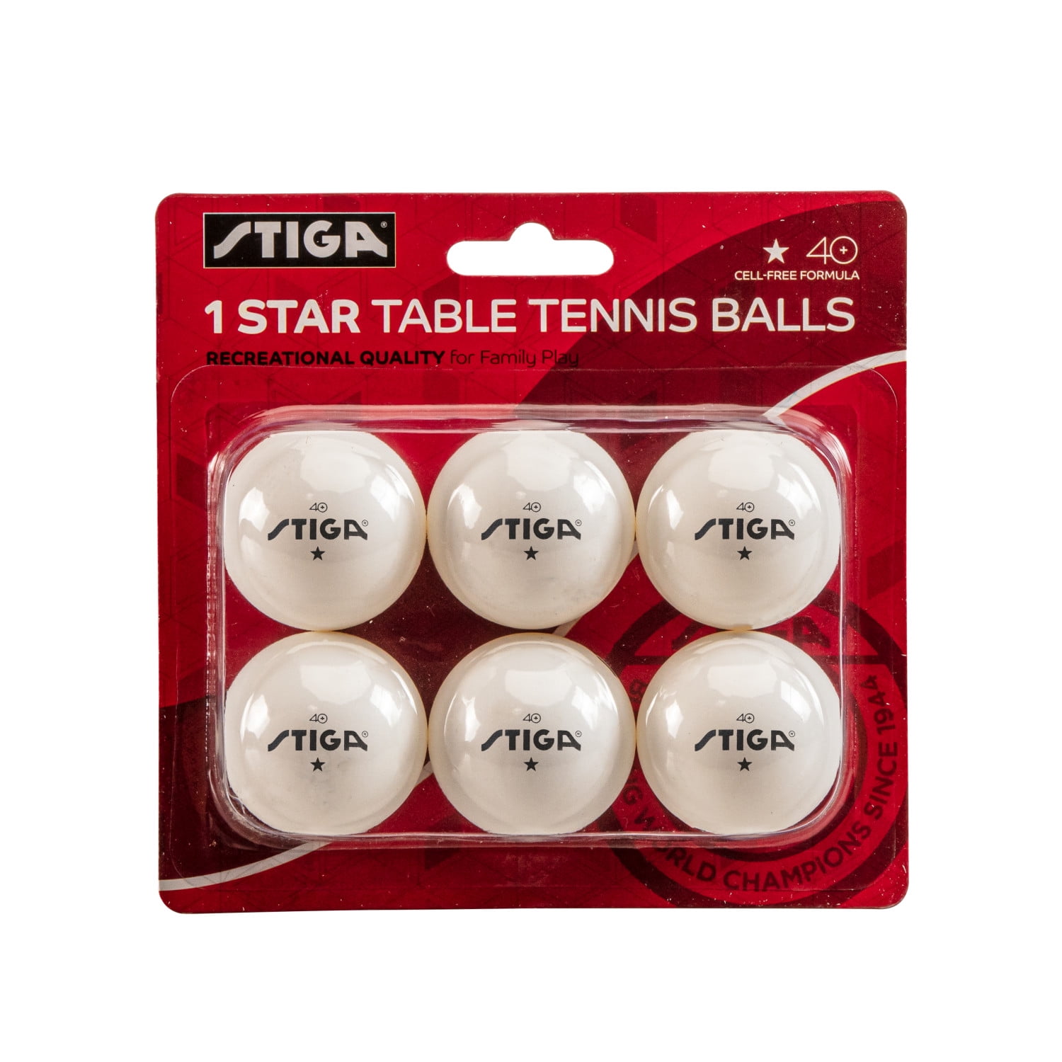 STIGA 1-Star White Table Tennis Balls (6 Pack)
