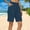 Blue women cotton linen shorts a1, variant on Women Cotton Linen Bermuda Shorts for Casual Elastic Waist Straight Pants with Pockets Solid Basic Vacation Travel Lounge Summer Beach, Light Blue XL