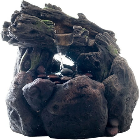 Outdoor Water Fountain With LED Lights- Lighted Rock Waterfall Outdoor Water Fountain With LED Lights- Lighted Rock Waterfall, Natural Looking Stone and Soothing - Outdoor Water Fountain With LED Lights- Lighted Rock Waterfall