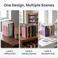 thumbnail image 5 of Unique Bargains Expandable L-Shaped Bookends with Compartments Home 2 Pcs Taoyao Pink 5"L x 3.2"W x 6.6"H, 5 of 5