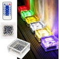 thumbnail image 1 of 1 lámpara de 4 LED de colores, luz solar para exteriores con control remoto, luces solares para caminos, luces de ladrillo para estanques al aire libre, caminos de tierra, jardines y patios, 1 of 5