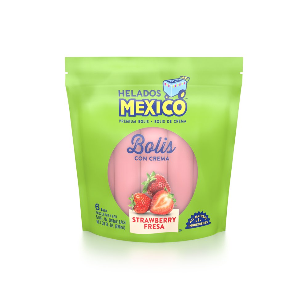 Helados Mexico Bolis Fresa Ice Cream Bars 6 5 9 Oz Bars Walmart