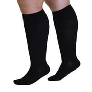 Extra Wide Compression Socks for Women and Men 20-30mmHg - Black, 4X-Large