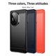 thumbnail image 3 of For Honor 300 Pro Back Cover MOFI Brushed Texture Carbon Fiber Soft TPU Case - Black, 3 of 3