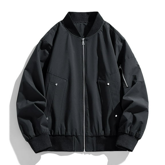 Maoxin Mens Leather Jacket Men's Casual Loose Fitting Long Sleeved Hooded Jacket Long Sleeve Hoodless Faux Leather Outwear Jackets Leather Jacket Plus Size Black 6XL