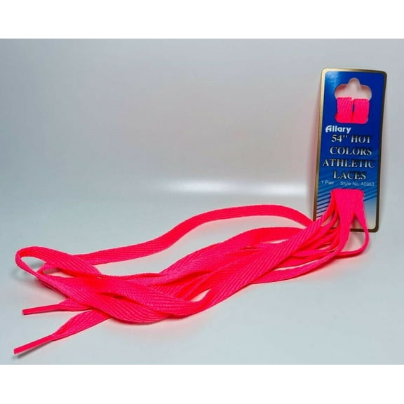 Allary Hot Colors Flat Athletic Laces, 54 in. 1Pair - PINK