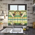 thumbnail image 4 of Yayeee Kitchen Curtains Tier Pair Light Filtering 27"x36" Rod Pocket Short Cafe Window Panel, Colorful Martini, 4 of 7